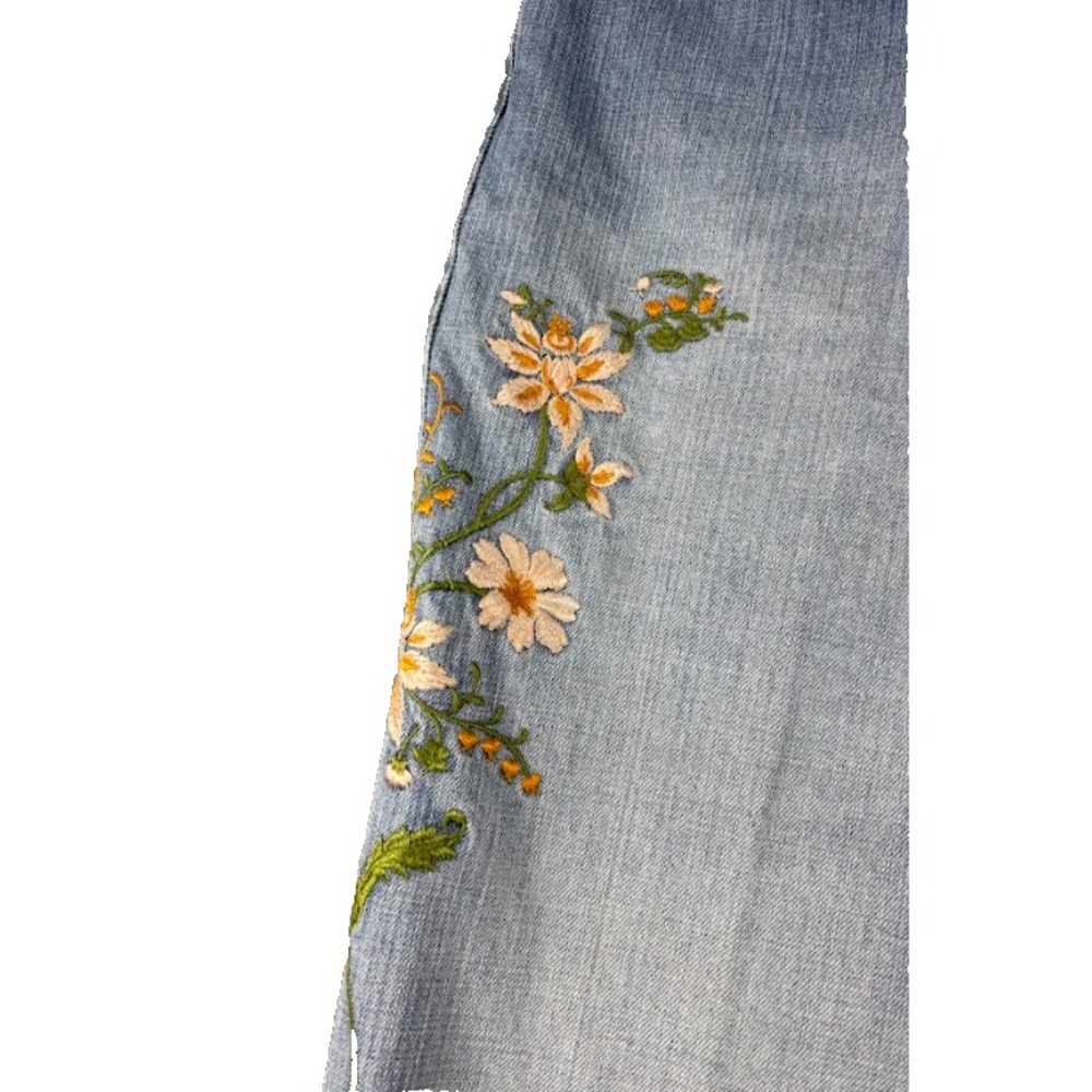 Liz Claiborne Embroidered Bootcut Jeans 14 Boho Festival Denim Chic Retro - Picture 4 of 11